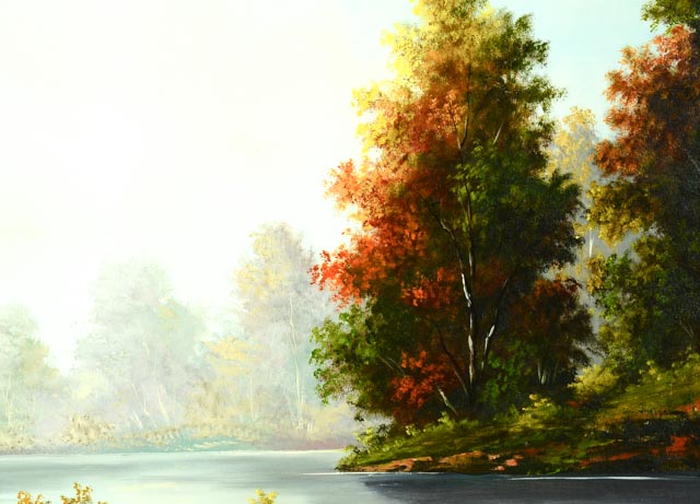 Hans Waller Vintage Oil on Canvas Landscape Painting