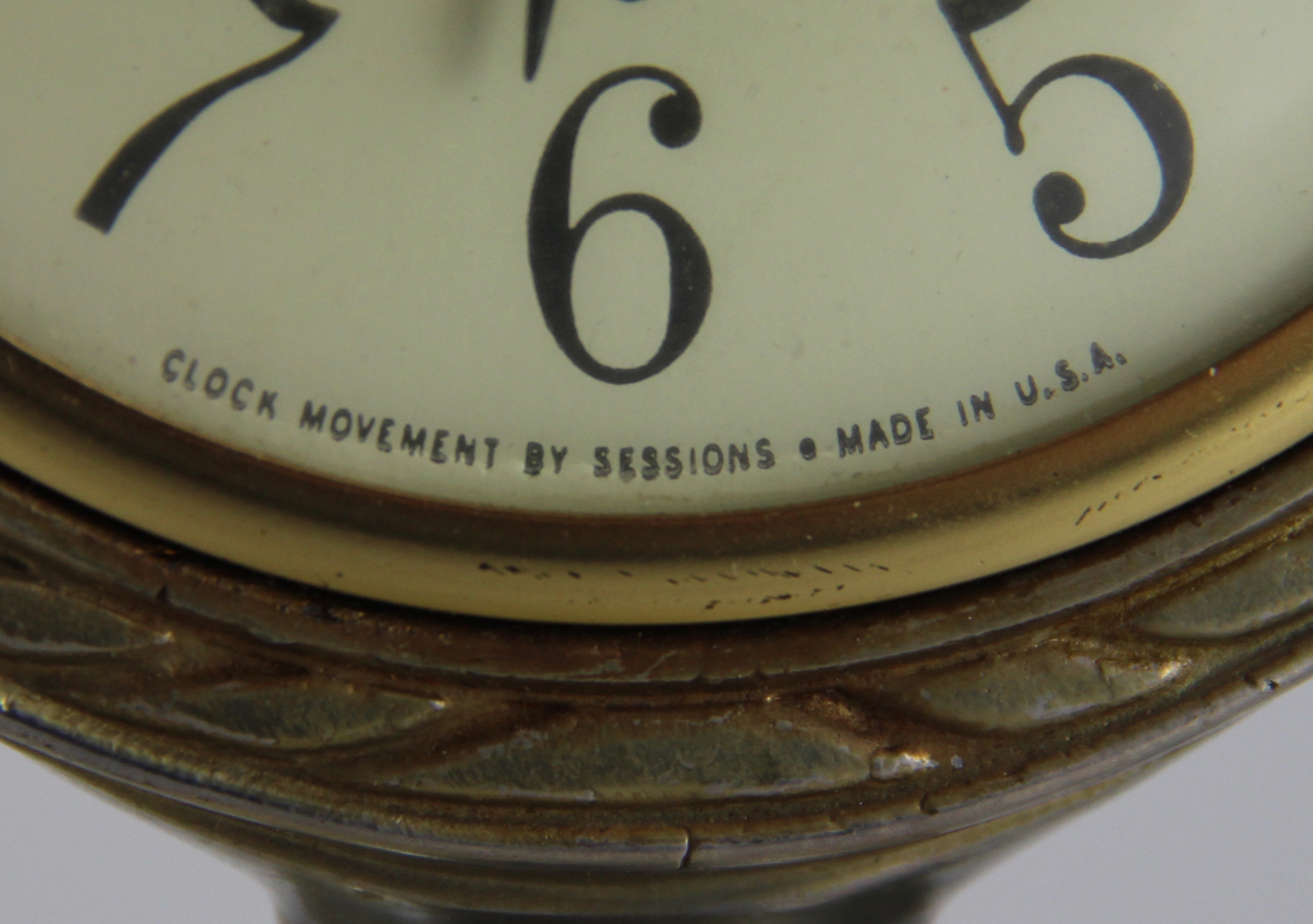 Vintage Agate and Metal Sessions Clock Lamp