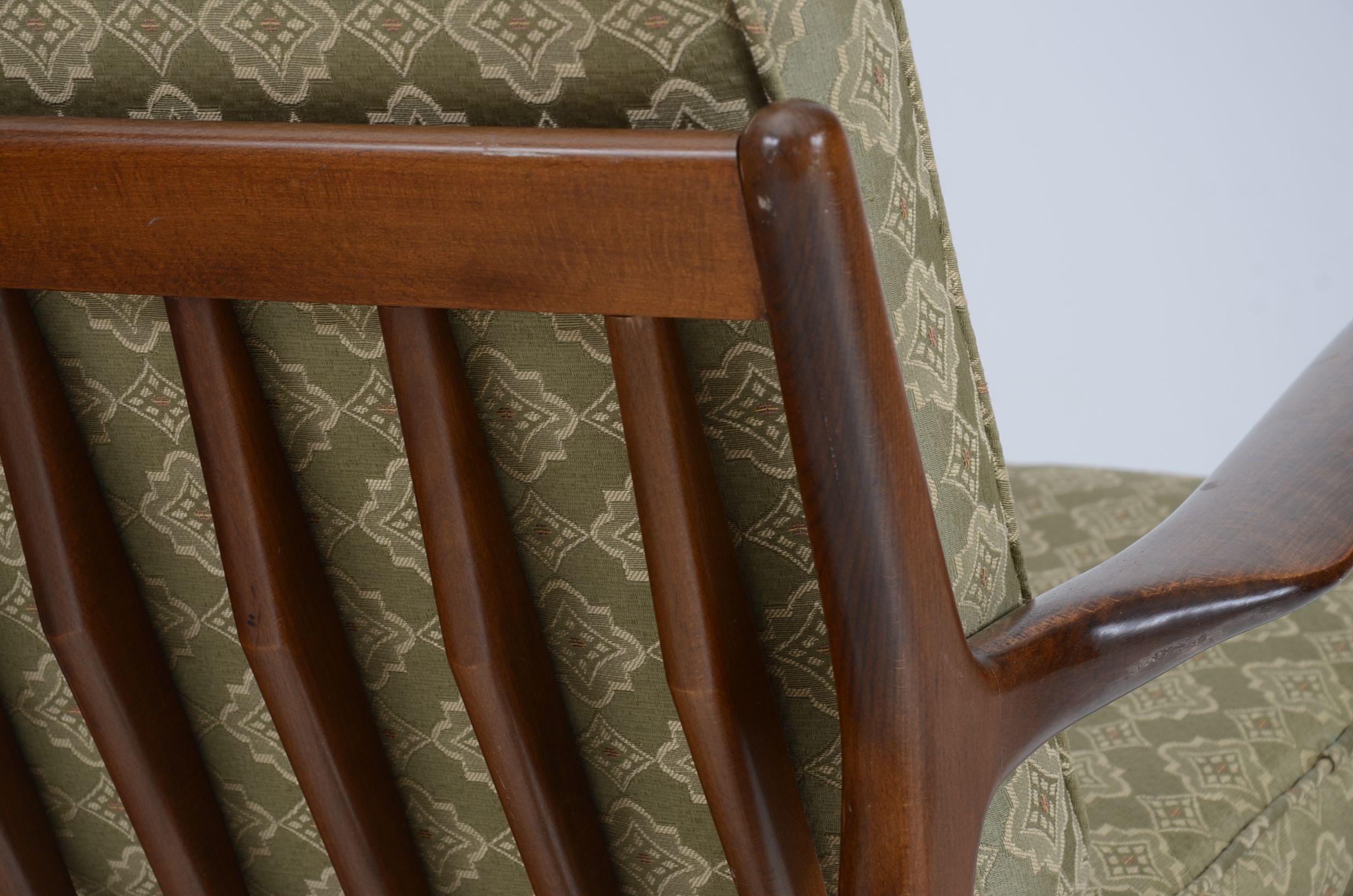 Pair of Danish Modern Lounge Chairs with Footstool