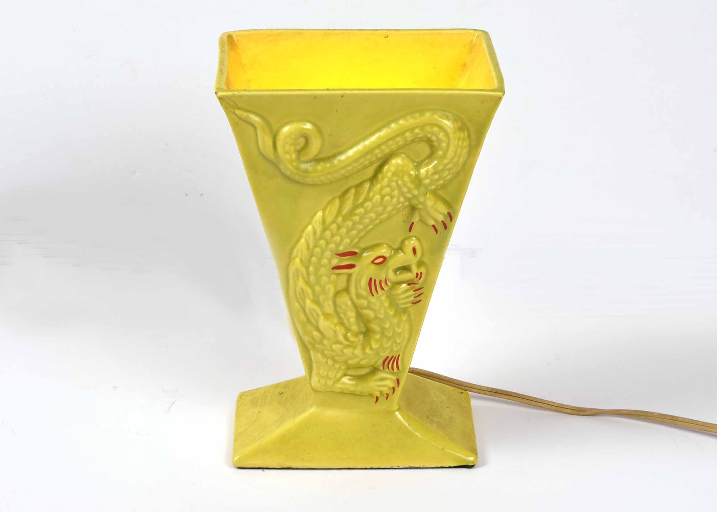 Vintage 1950 Walsco TV Lamp with Embossed Dragon