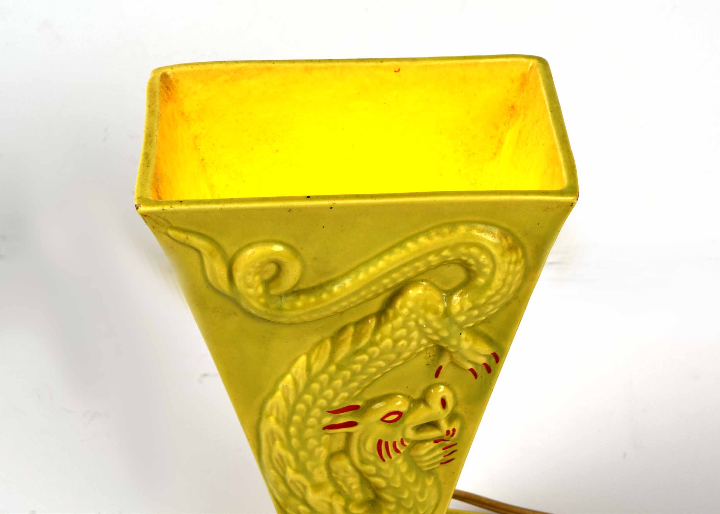 Vintage 1950 Walsco TV Lamp with Embossed Dragon