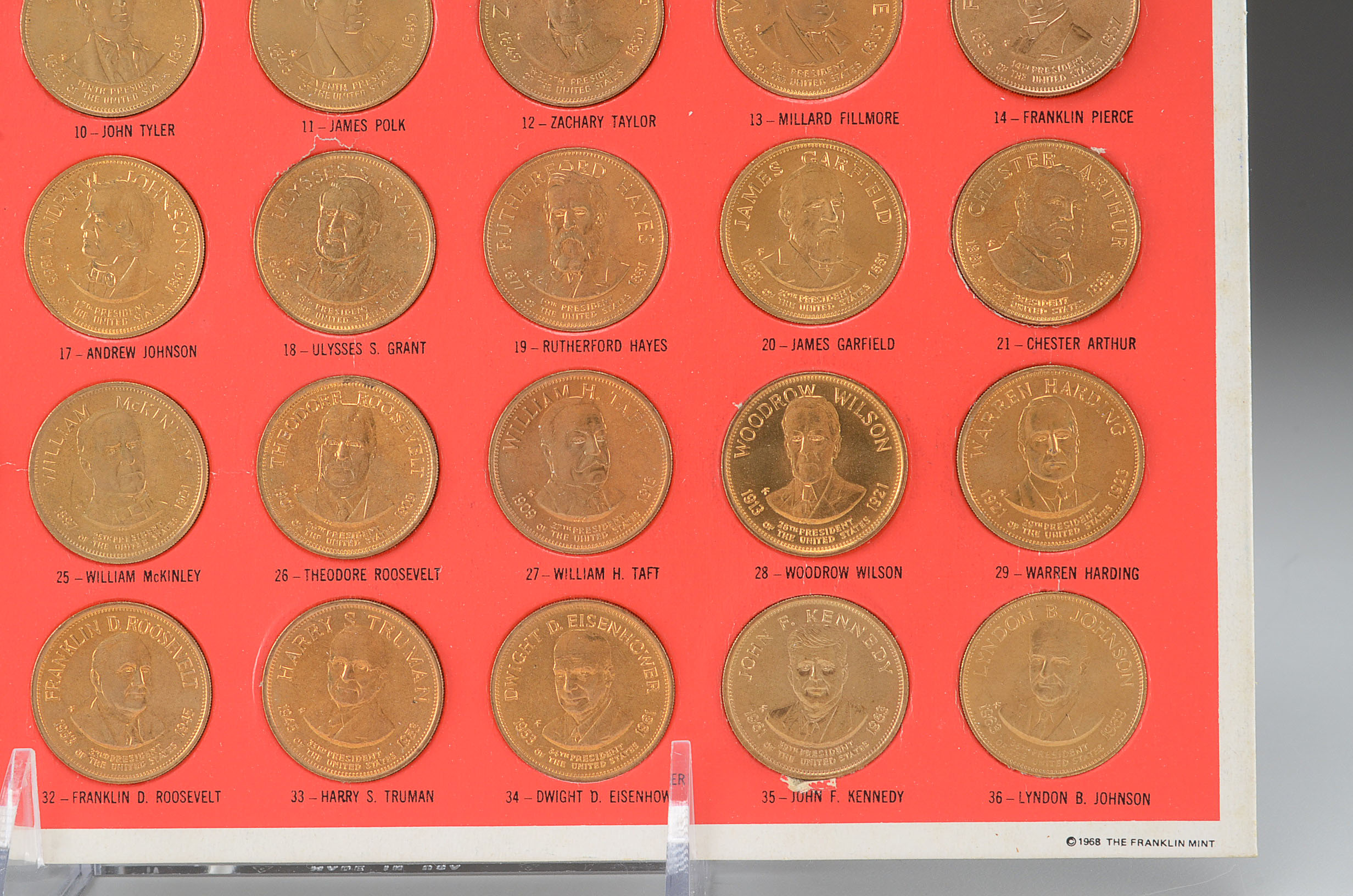 Set of Franklin Mint Presidential Coins