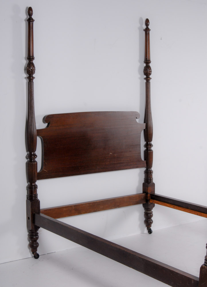 Full-Size Four Post Walnut Bed