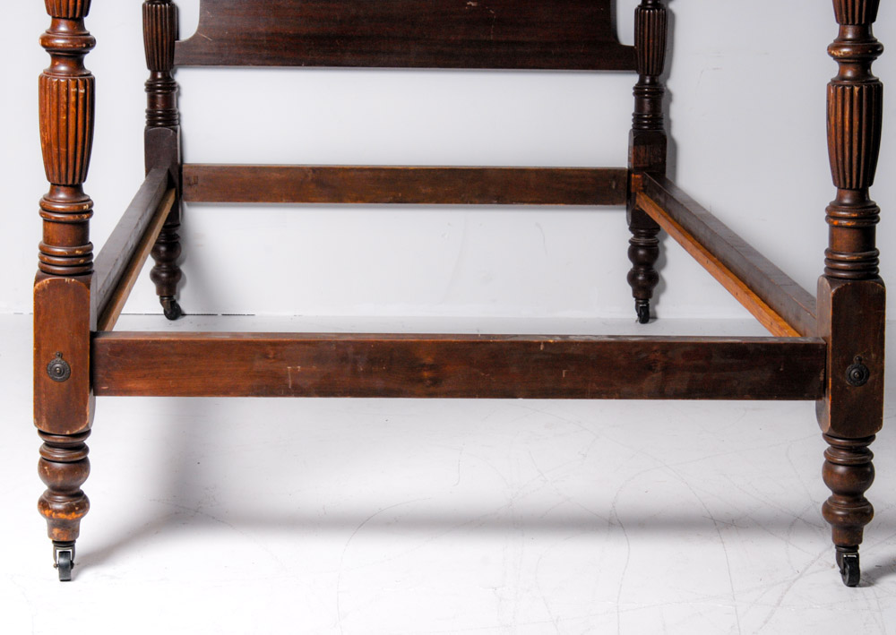 Full-Size Four Post Walnut Bed