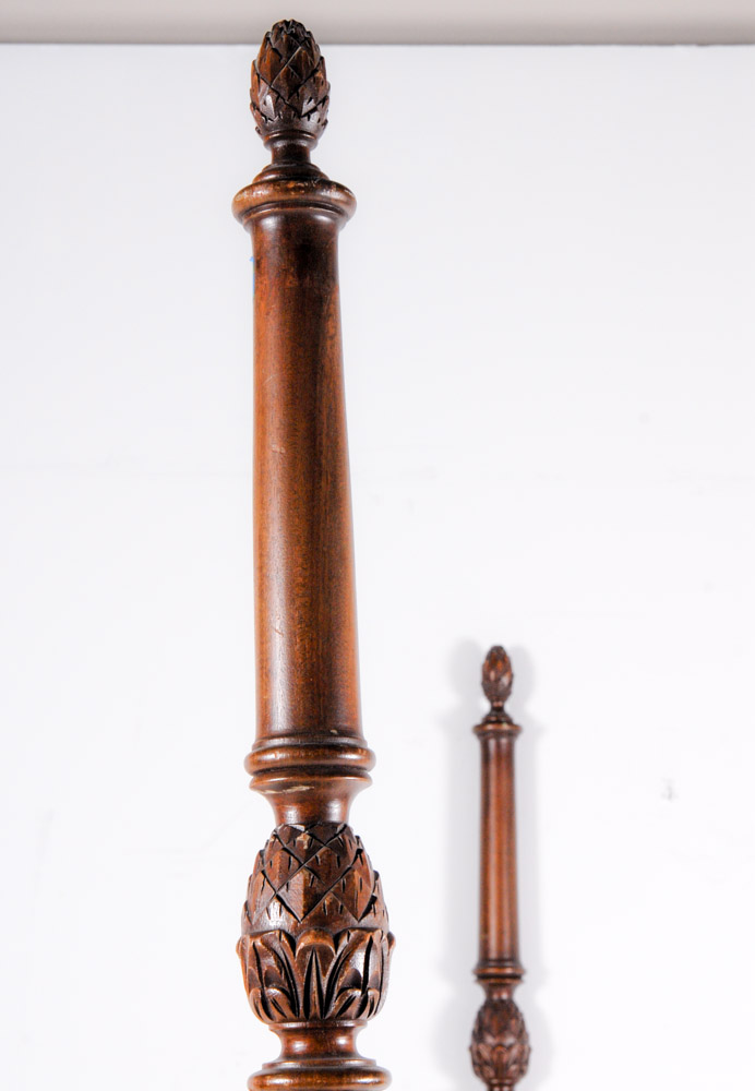 Full-Size Four Post Walnut Bed