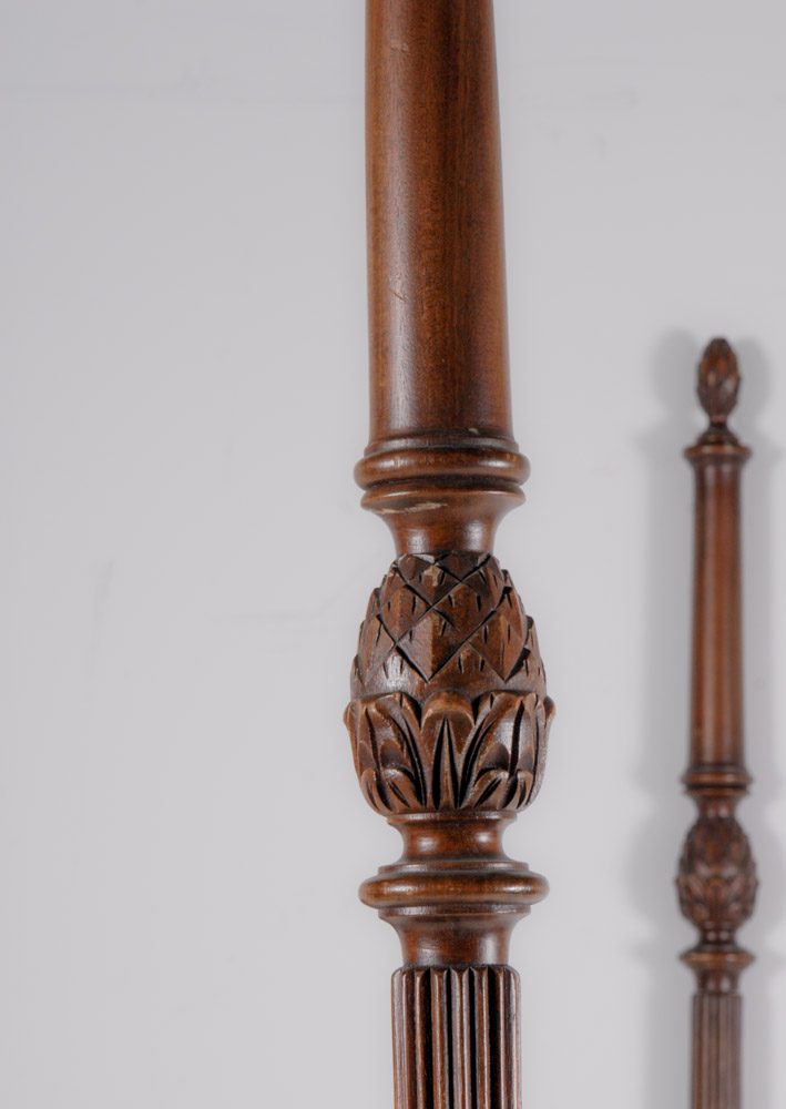 Full-Size Four Post Walnut Bed