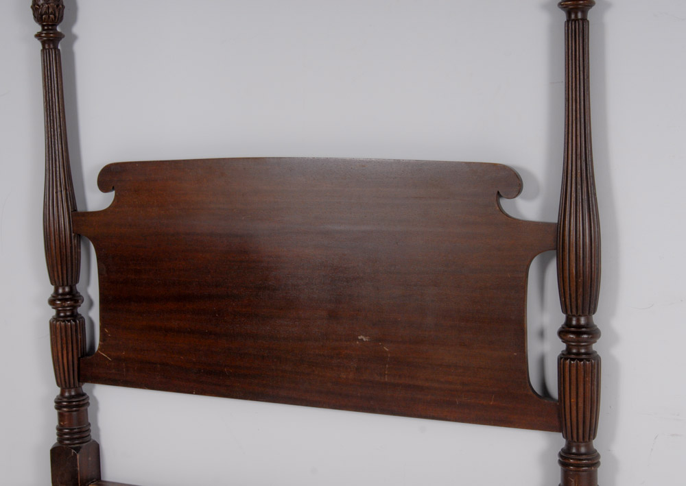 Full-Size Four Post Walnut Bed