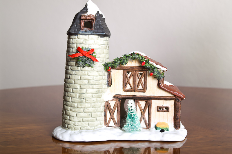 Hand-Painted Porcelain Illuminated Christmas Village Set