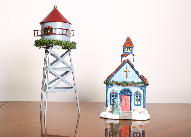 Hand-Painted Porcelain Illuminated Christmas Village Set