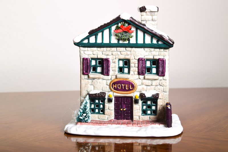 Hand-Painted Porcelain Illuminated Christmas Village Set