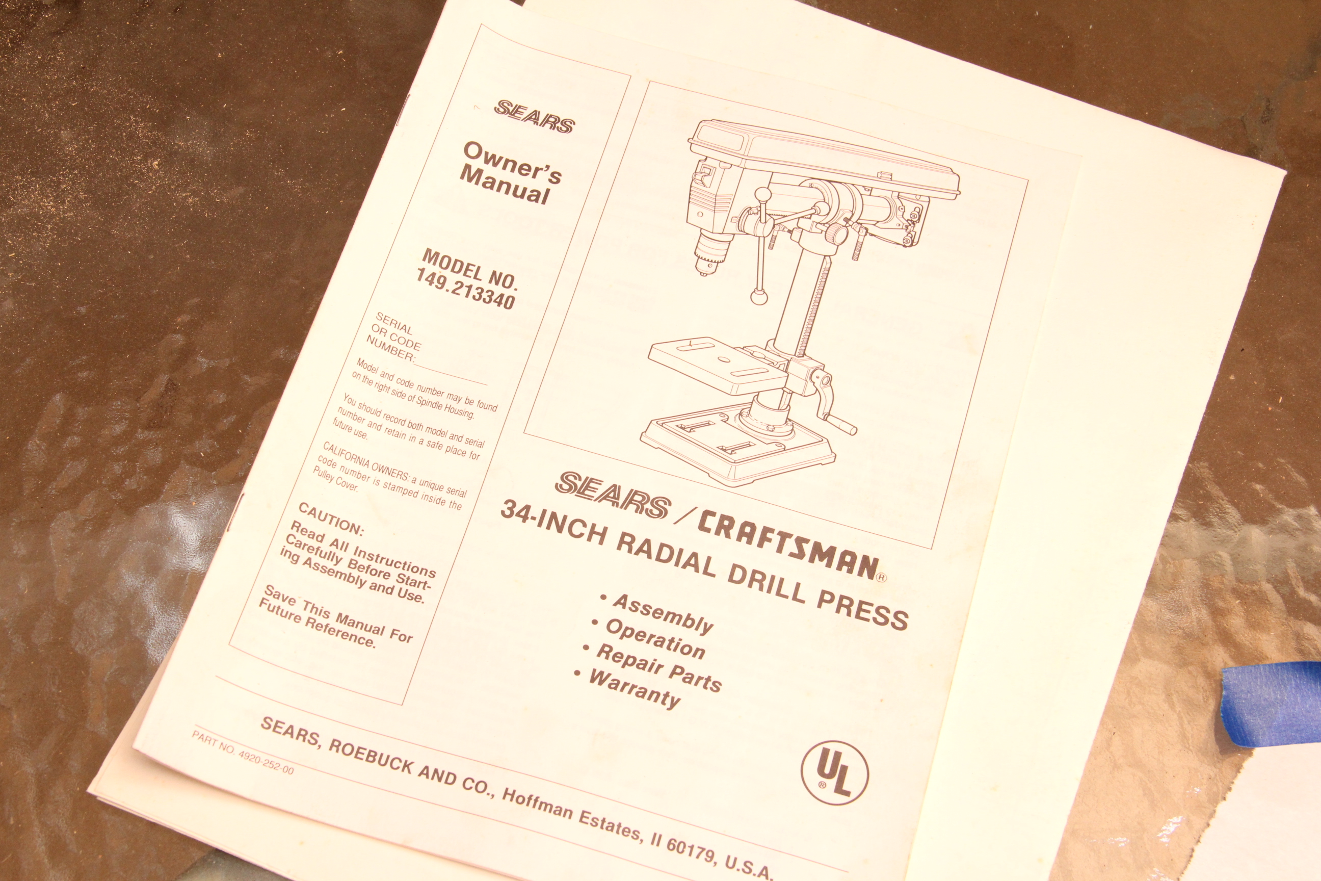 Craftsman 34" Radial Drill Press on Stand