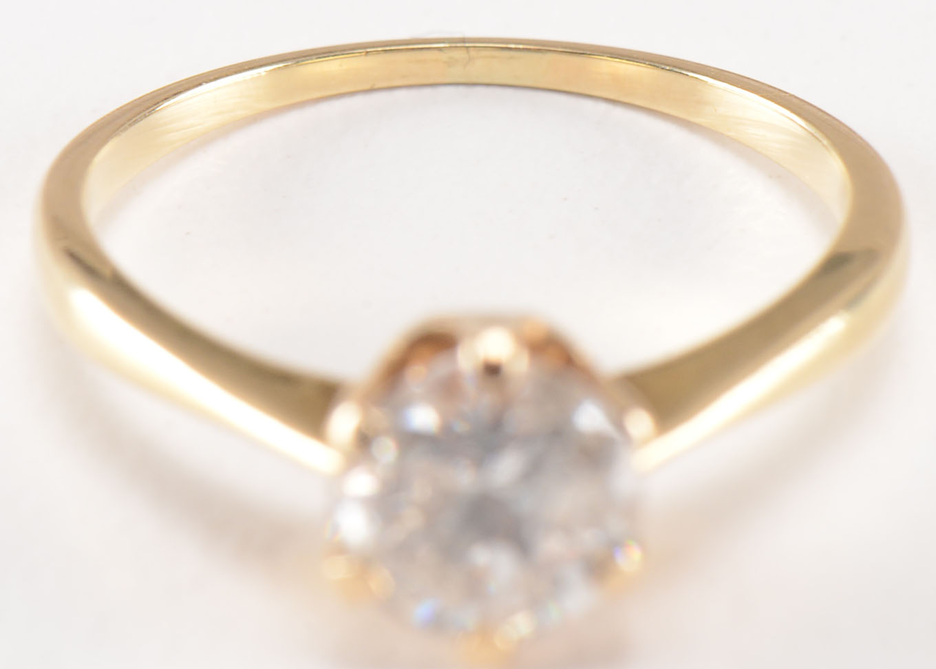 14K Yellow Gold Solitaire Diamond Ring