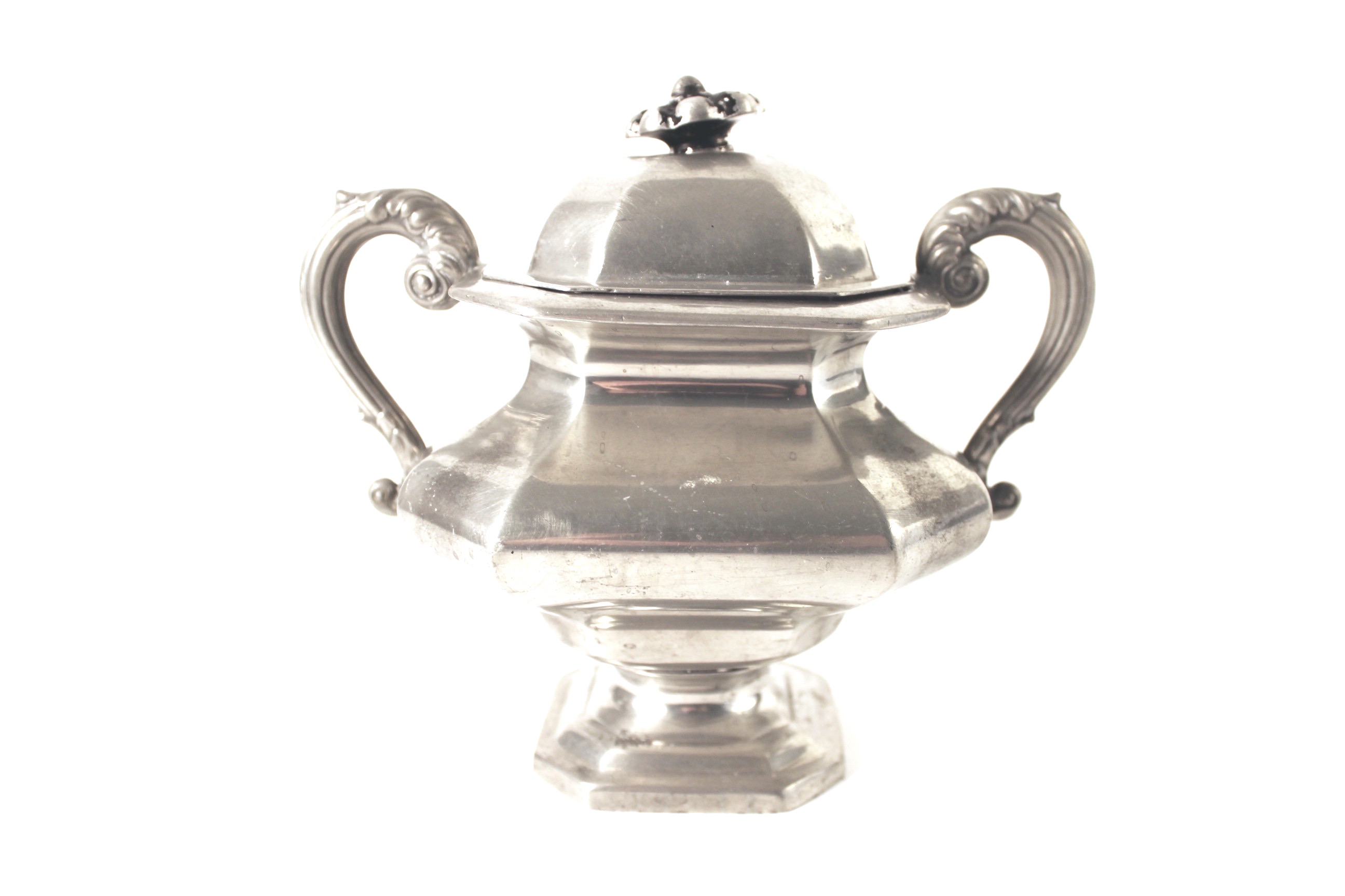 DIxon and Sons 19th Century Pewter Creamer, Bowl and Sugar Bowl
