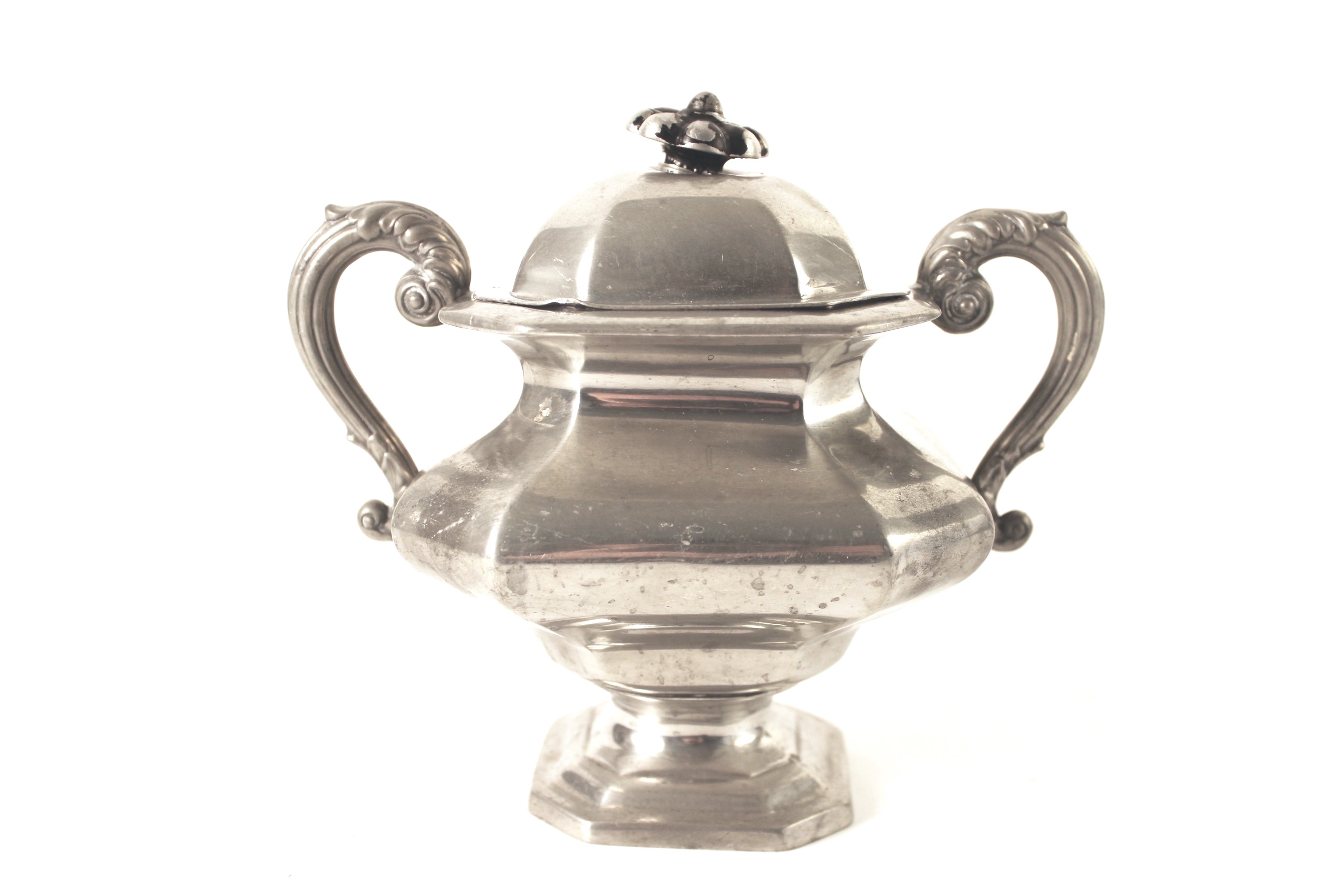 DIxon and Sons 19th Century Pewter Creamer, Bowl and Sugar Bowl