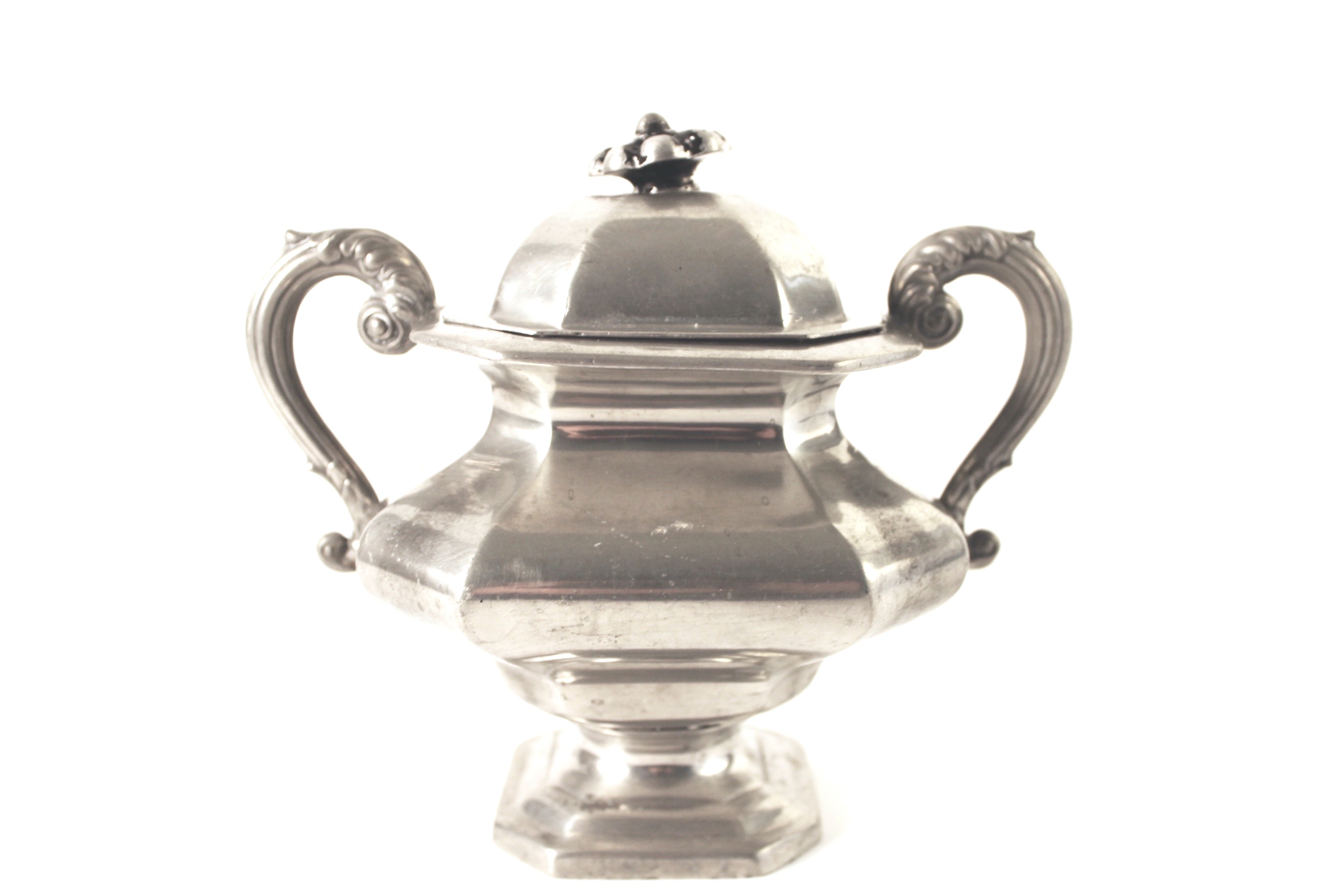 DIxon and Sons 19th Century Pewter Creamer, Bowl and Sugar Bowl