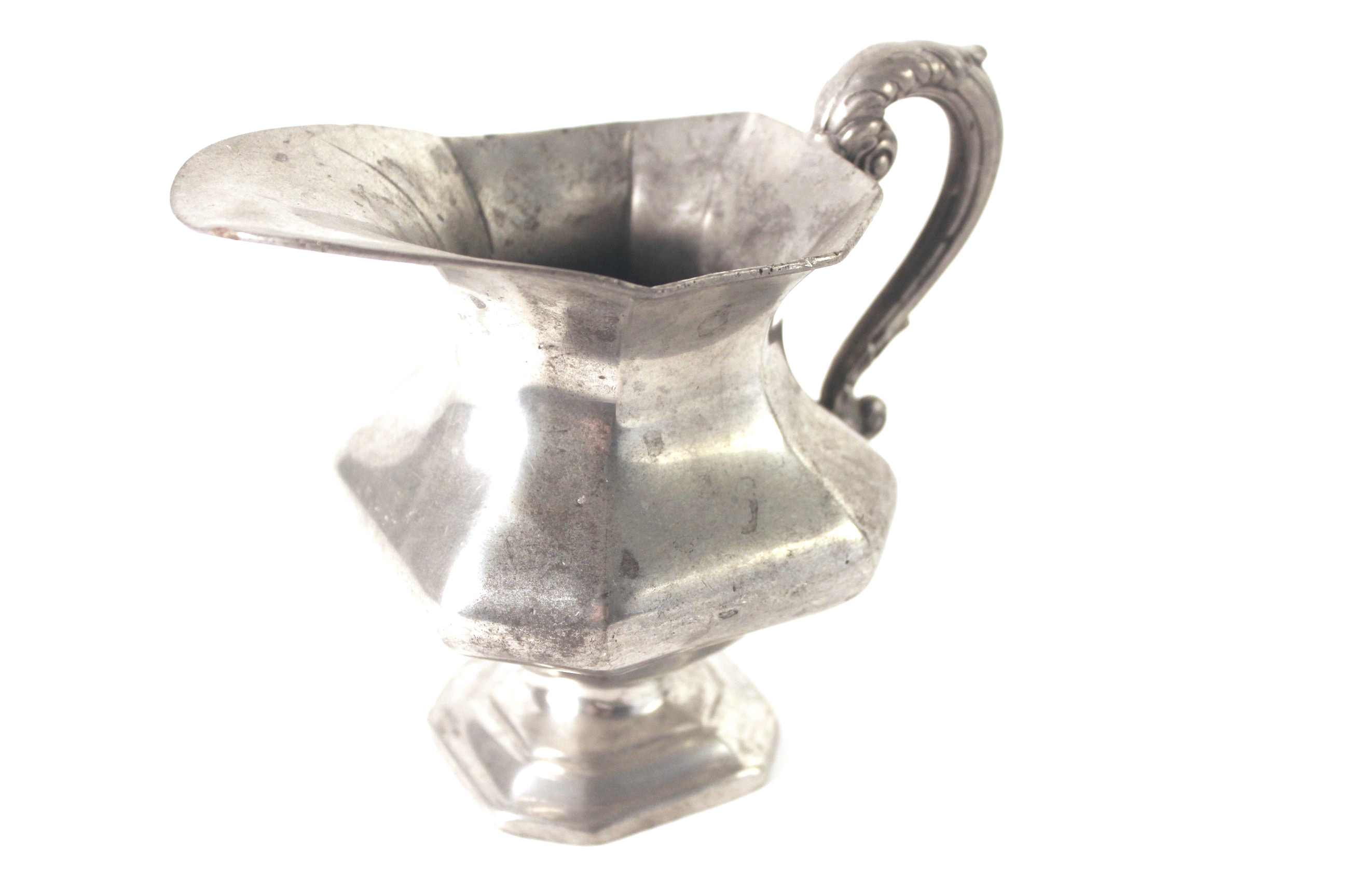 DIxon and Sons 19th Century Pewter Creamer, Bowl and Sugar Bowl