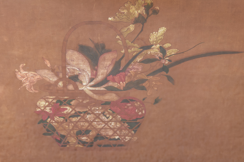 Reproduction Print of Flowers in Basket