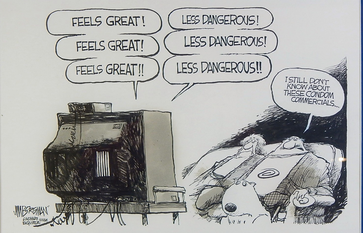 Original Jim Borgman Framed Illustration