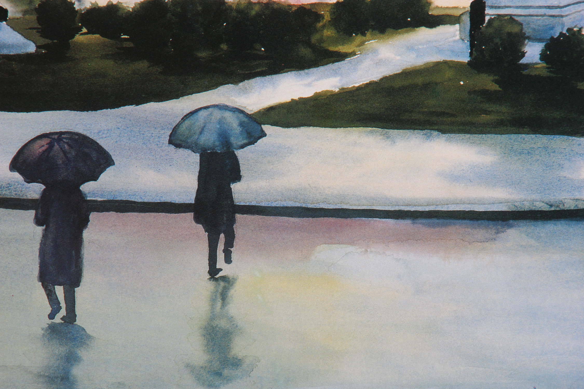 "Town Square at Twilight" Print by Shelley Snow