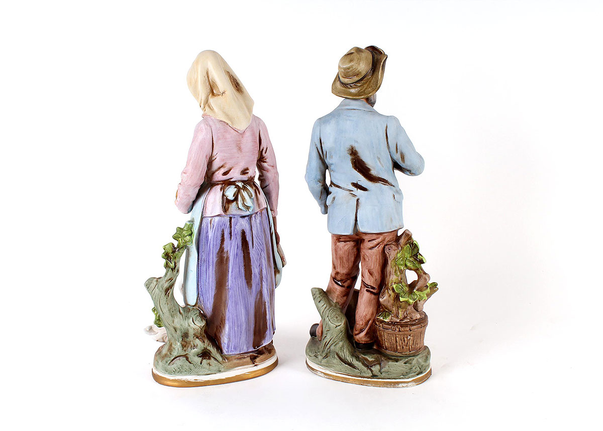Homco Old Man and Old Woman Porcelain FIgurines
