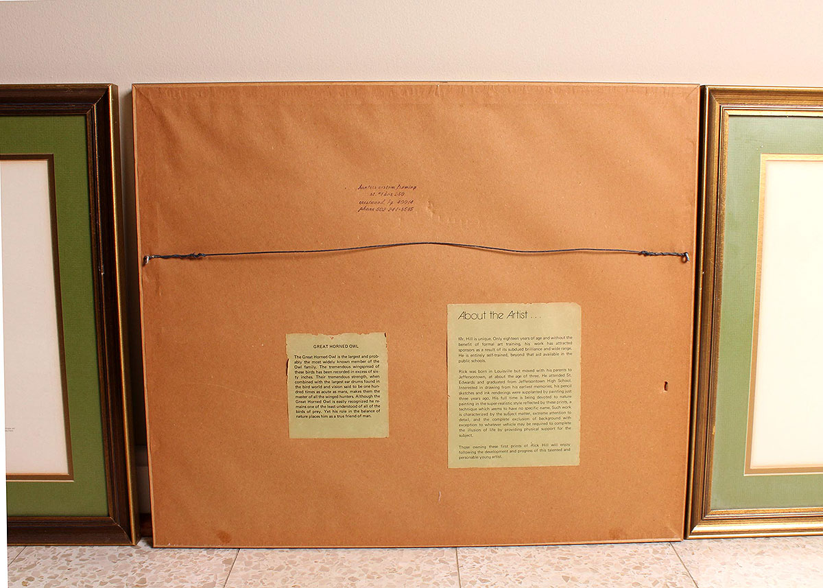 Four Framed Rick Hill Wildlife Offset Lithograph Prints