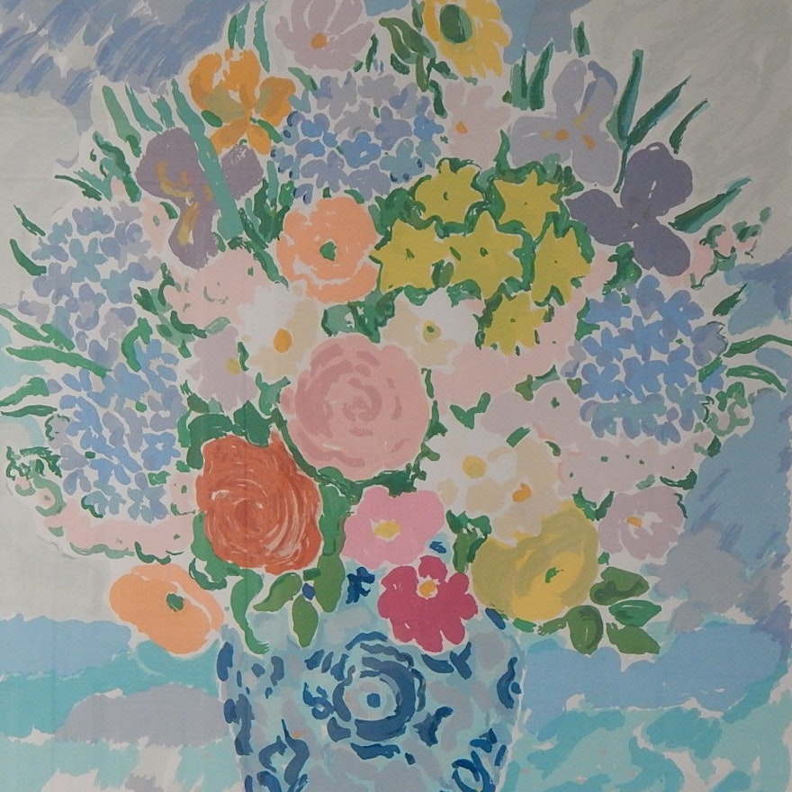 Large John Botz Floral Framed Print
