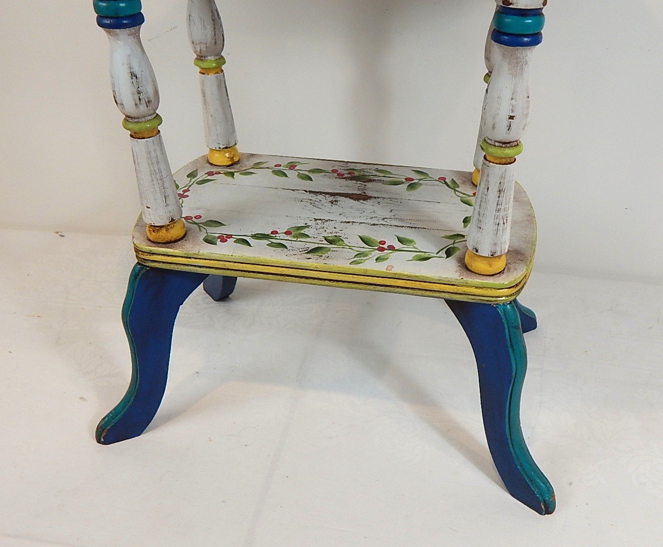 Small Cynthia Rutherford Signed Rooster Accent Table