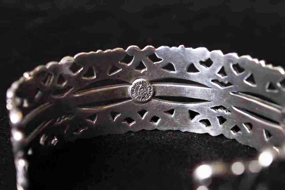 Vintage Margot de Taxco Sterling Silver Openwork Cuff Bracelet