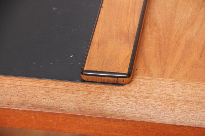 Teak Veneer Modern L-Shaped Desk