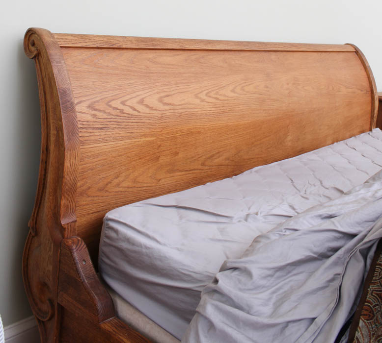 Oak King-Size Sleigh Style Bed Frame