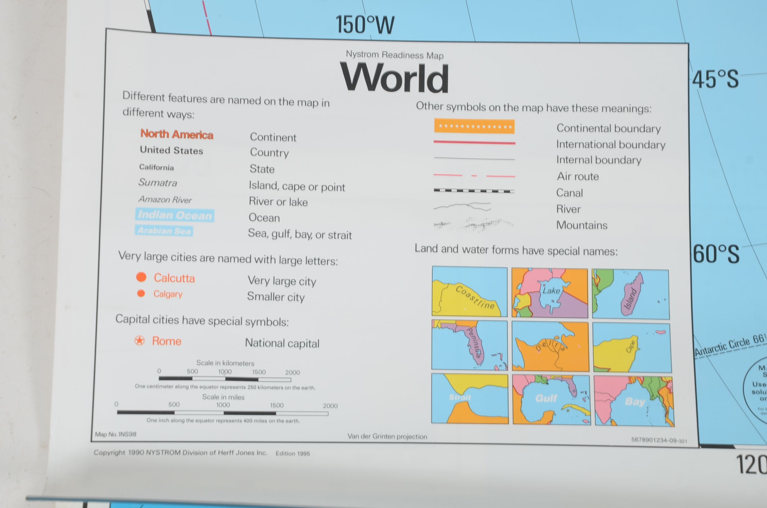 Nystrom World and US Pull-Down Classroom Map