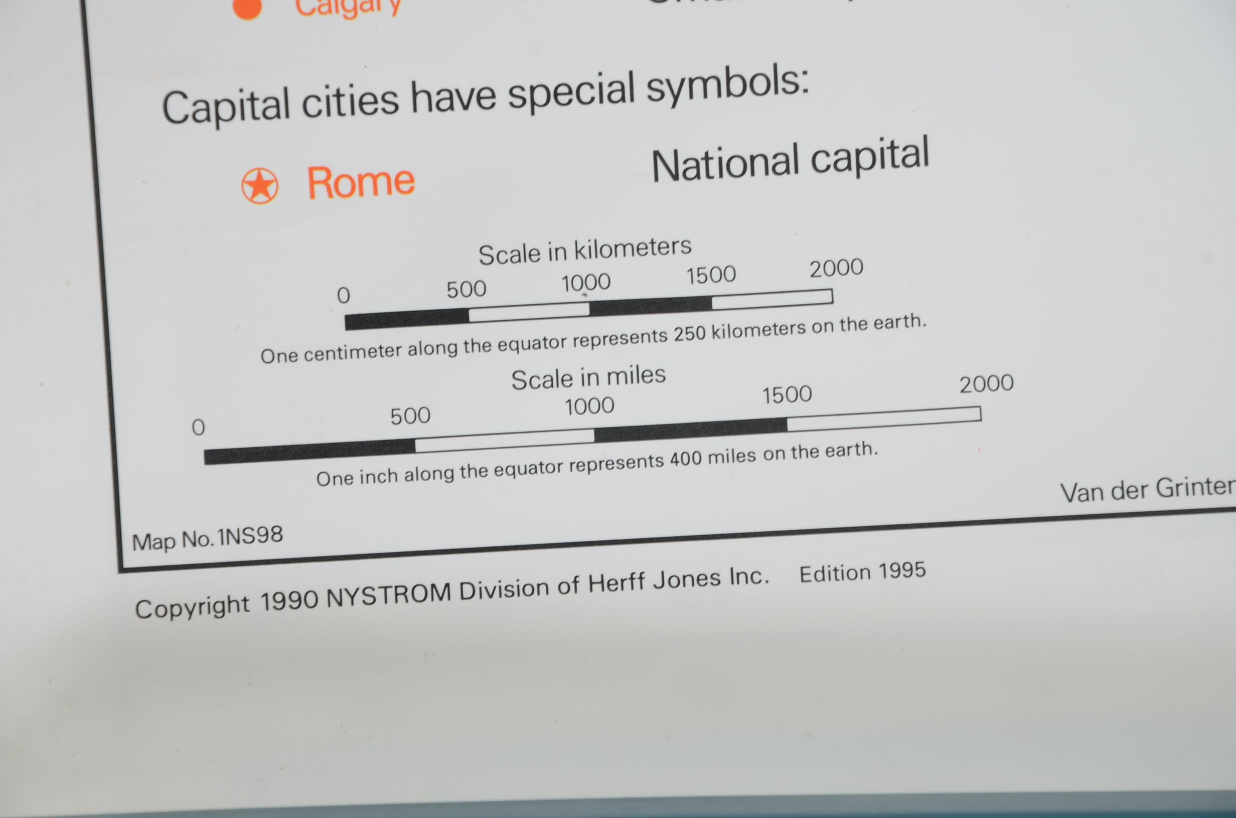 Nystrom World and US Pull-Down Classroom Map