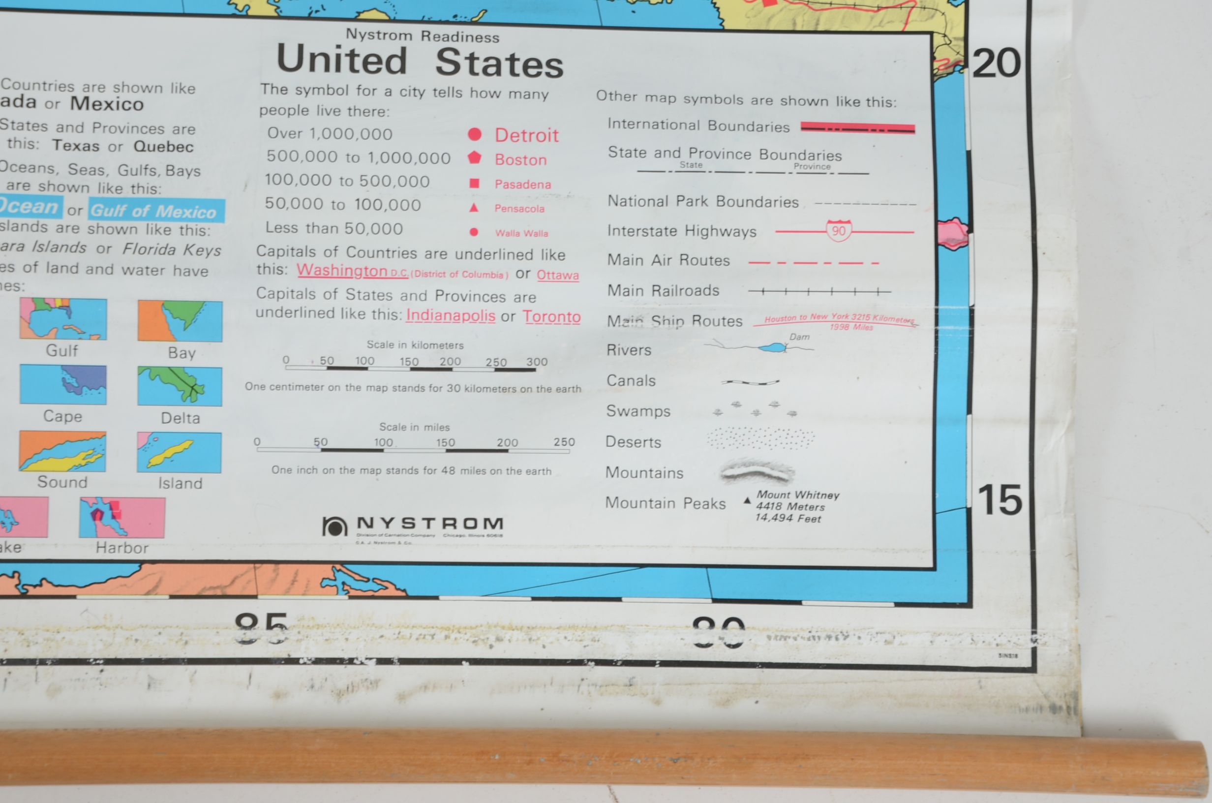 Nystrom World and US Pull-Down Classroom Map