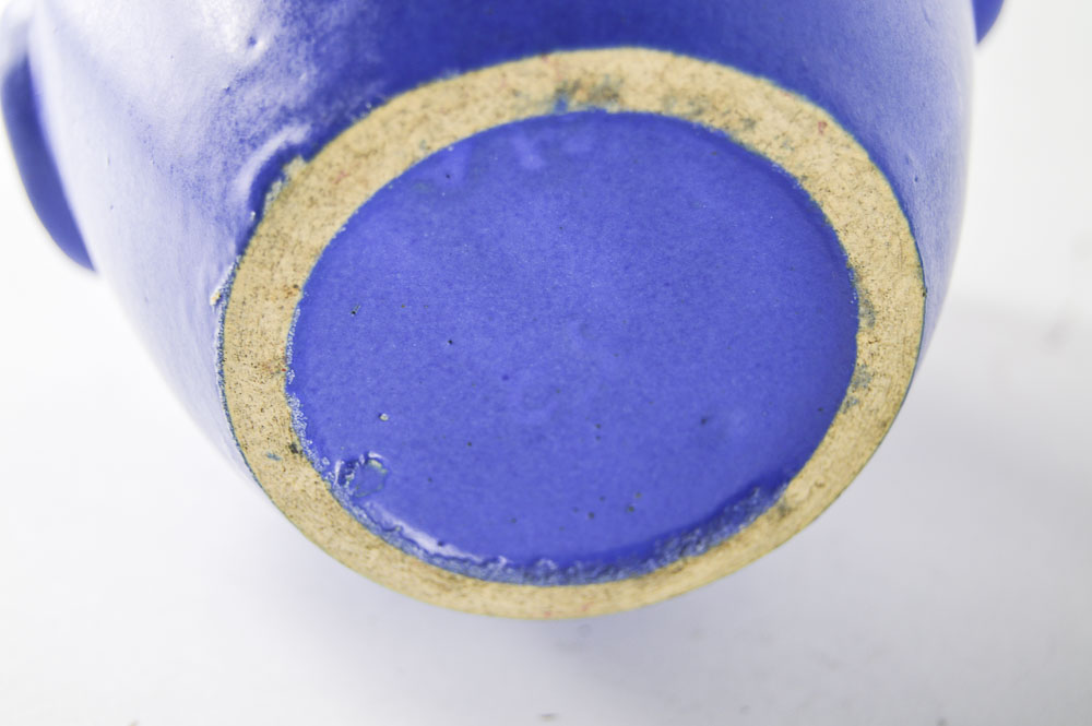 Blue Burley Winter Ring Handled Vase with Modern Vases