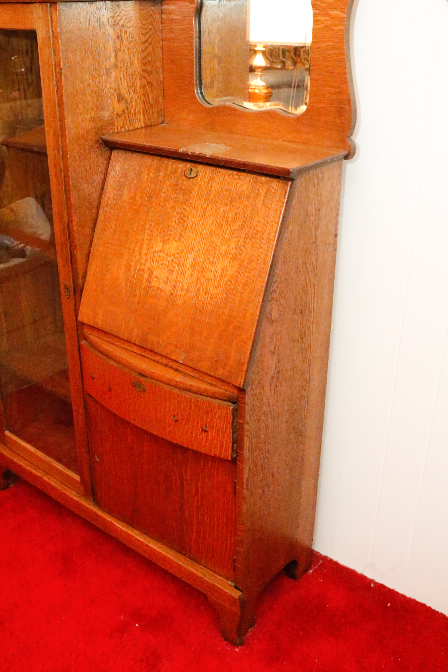 Oak Secretary Desk and Bookcase c. 1890-1910