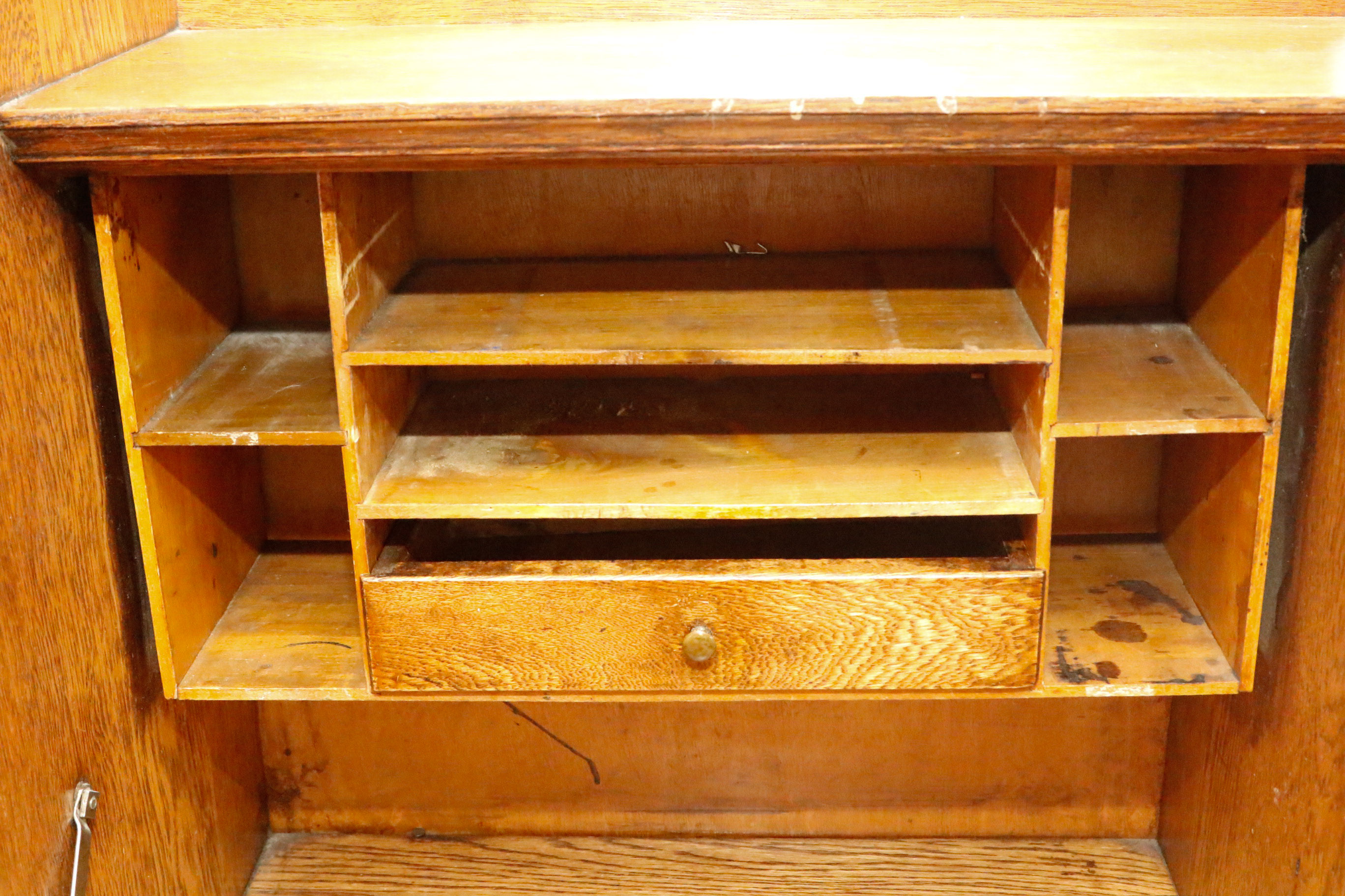 Oak Secretary Desk and Bookcase c. 1890-1910