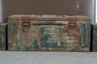 Vintage World War II Ammo Boxes and Suitcase