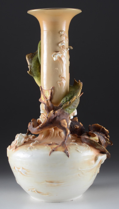 Dramatic Bohemian Art Nouveau Pottery Vase