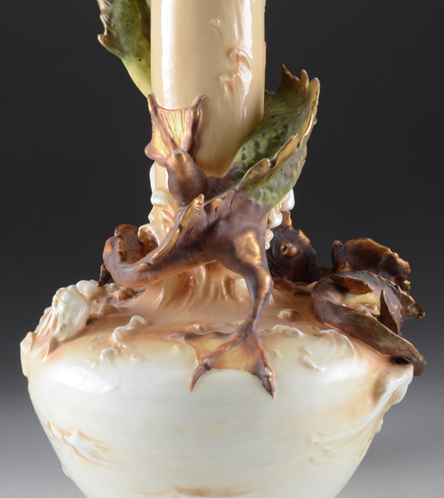 Dramatic Bohemian Art Nouveau Pottery Vase