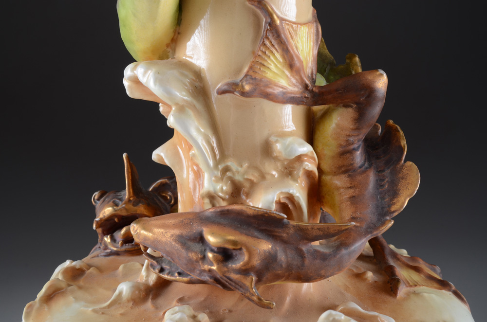 Dramatic Bohemian Art Nouveau Pottery Vase