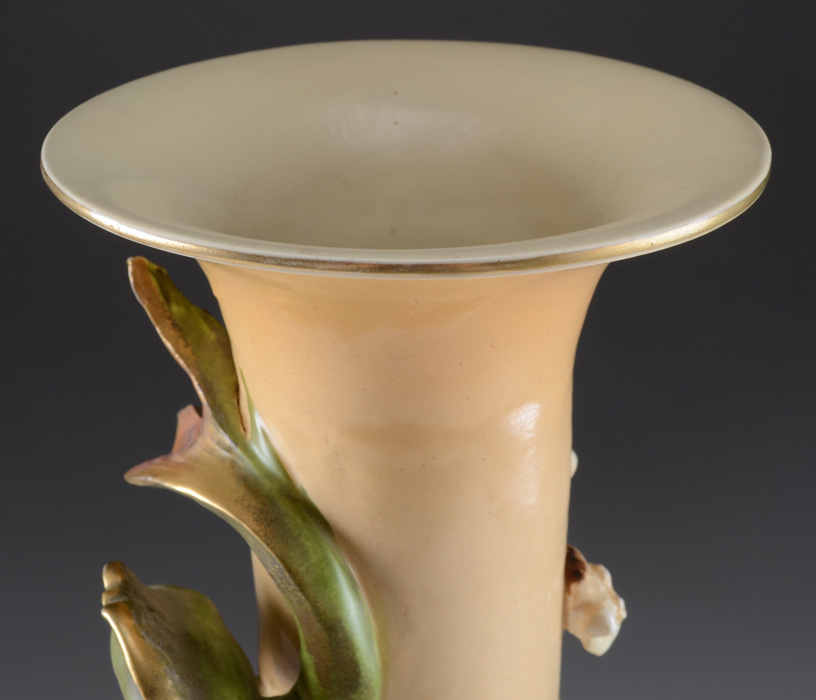 Dramatic Bohemian Art Nouveau Pottery Vase