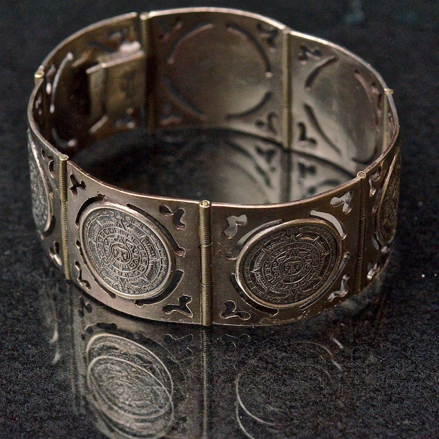 Aztec and Mayan Calendar Bracelet EBTH Aztec and Mayan Calendar Bracelet EBTH