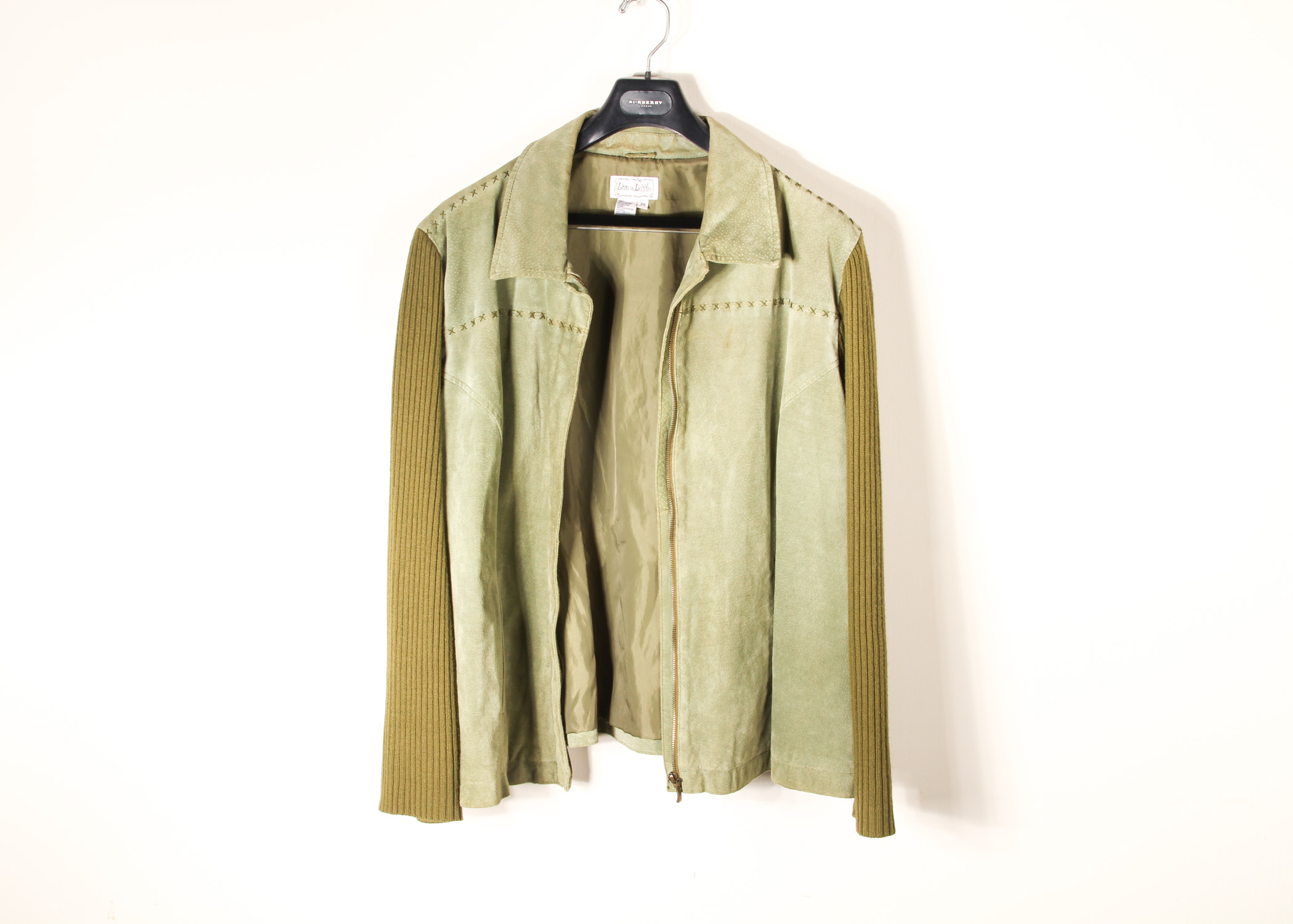 Two Women's Plus Size Suede Leather Jackets