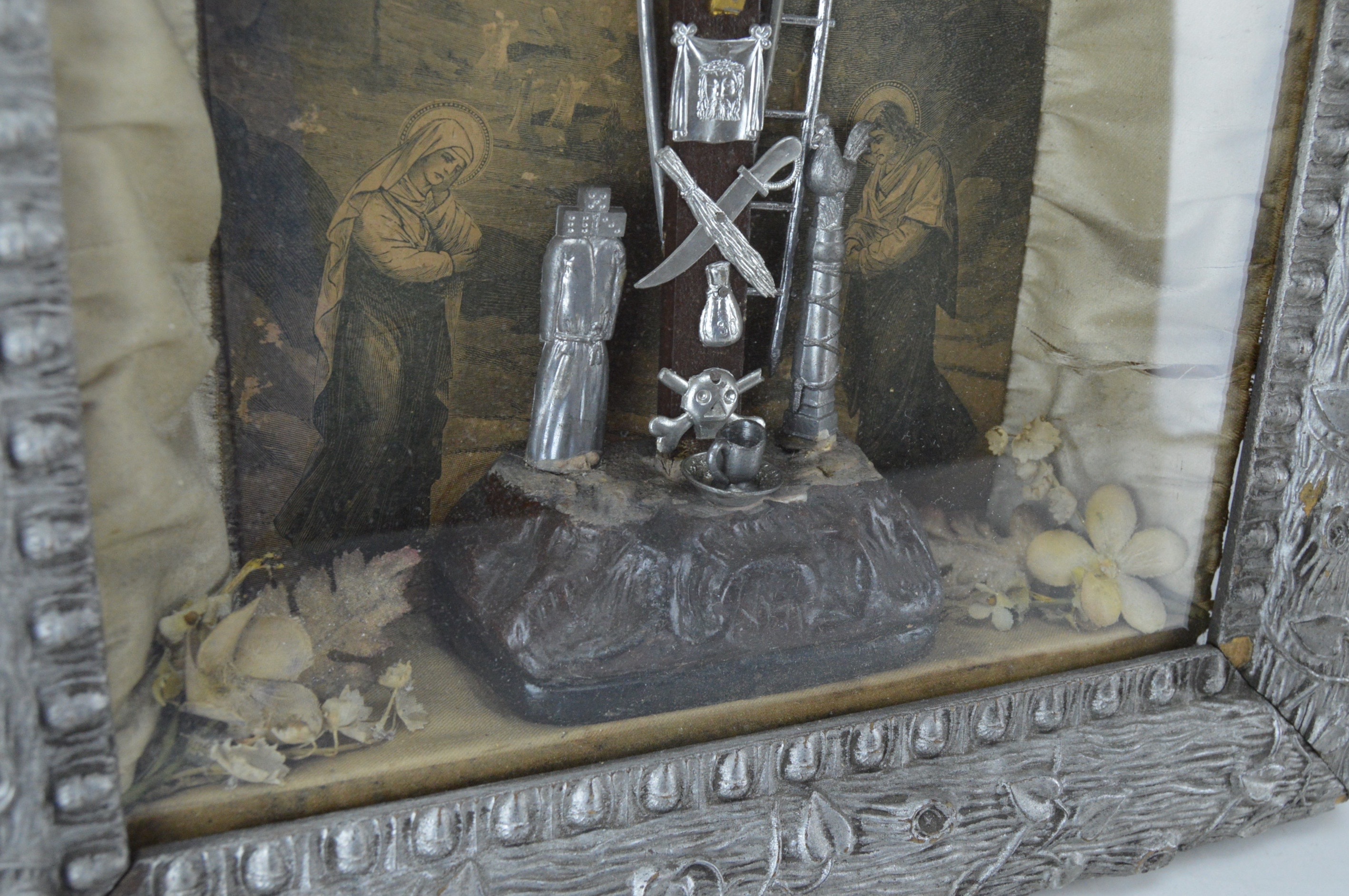 Antique Crucifixion Diorama