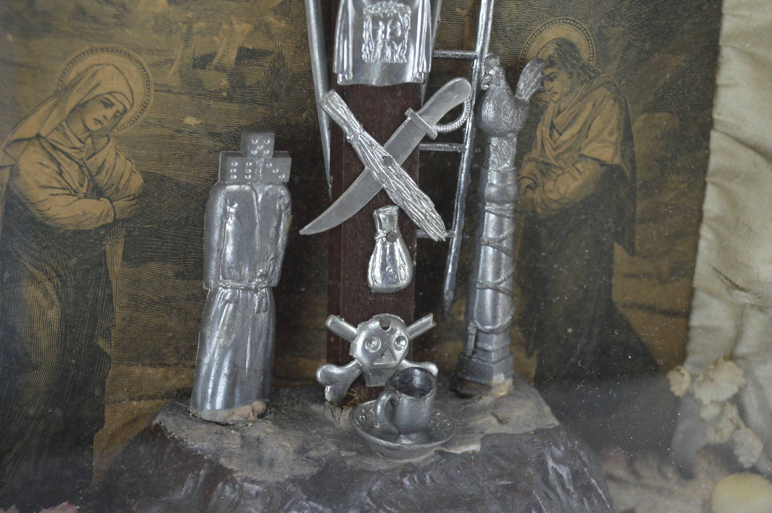 Antique Crucifixion Diorama