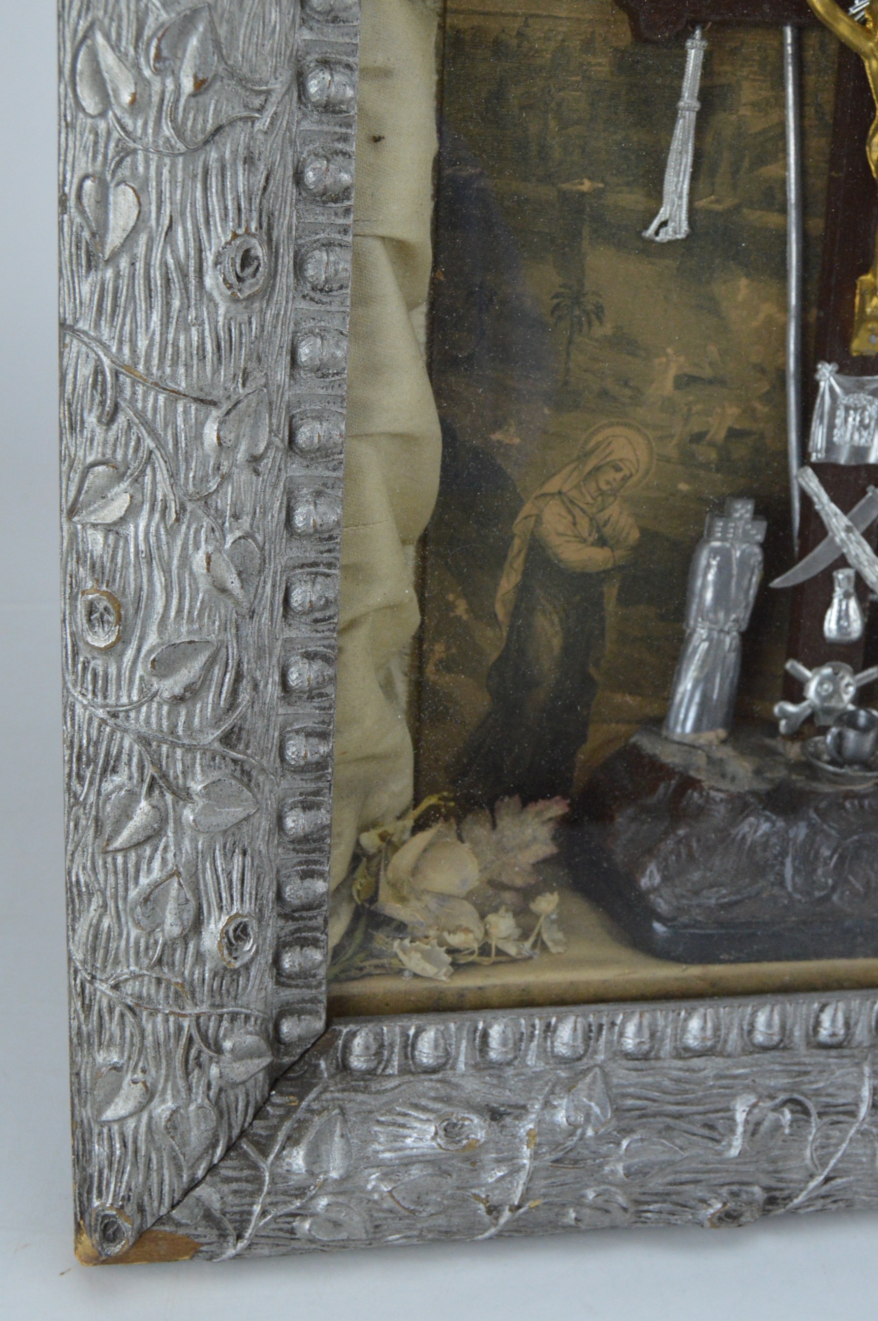 Antique Crucifixion Diorama