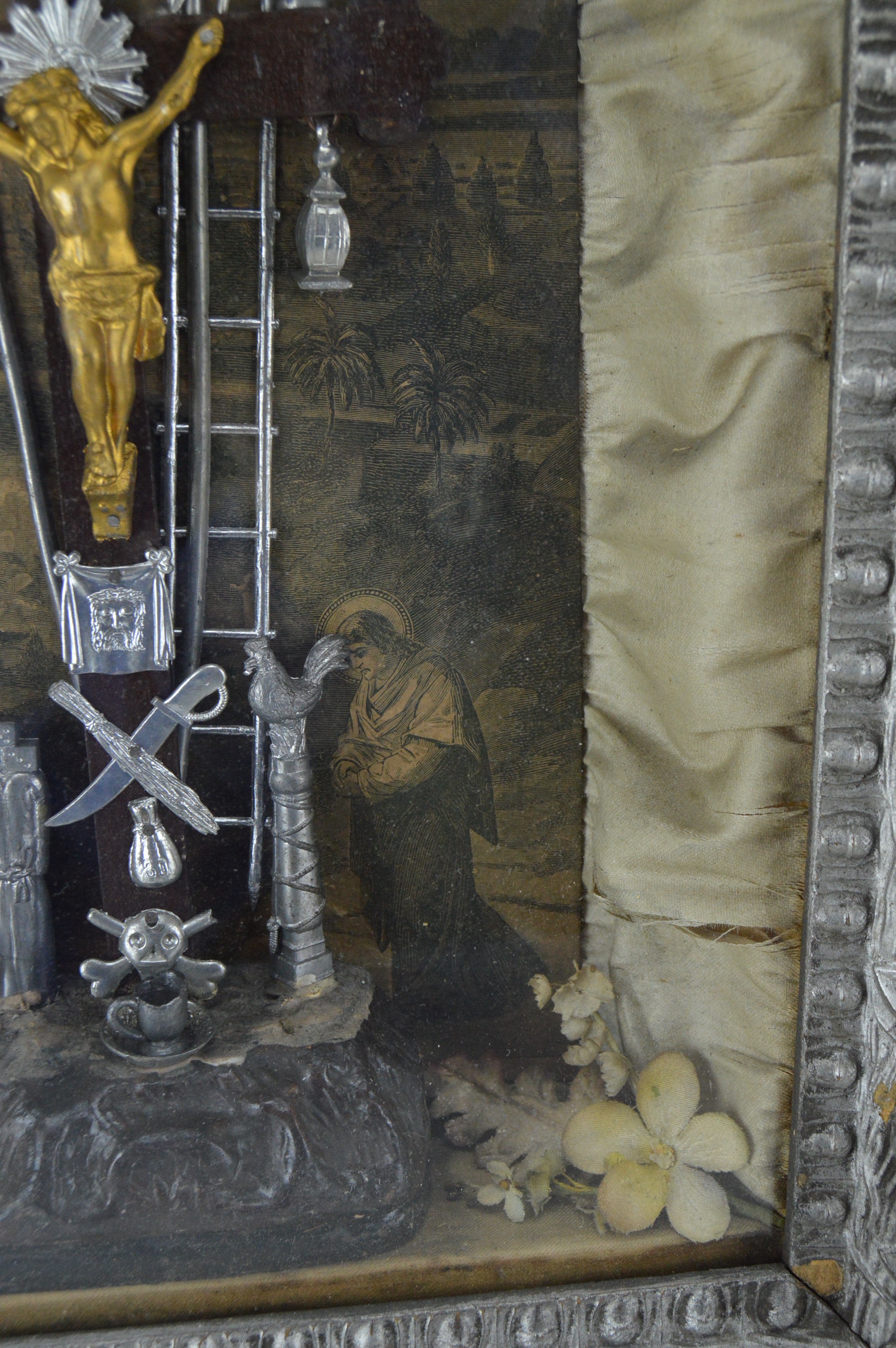 Antique Crucifixion Diorama