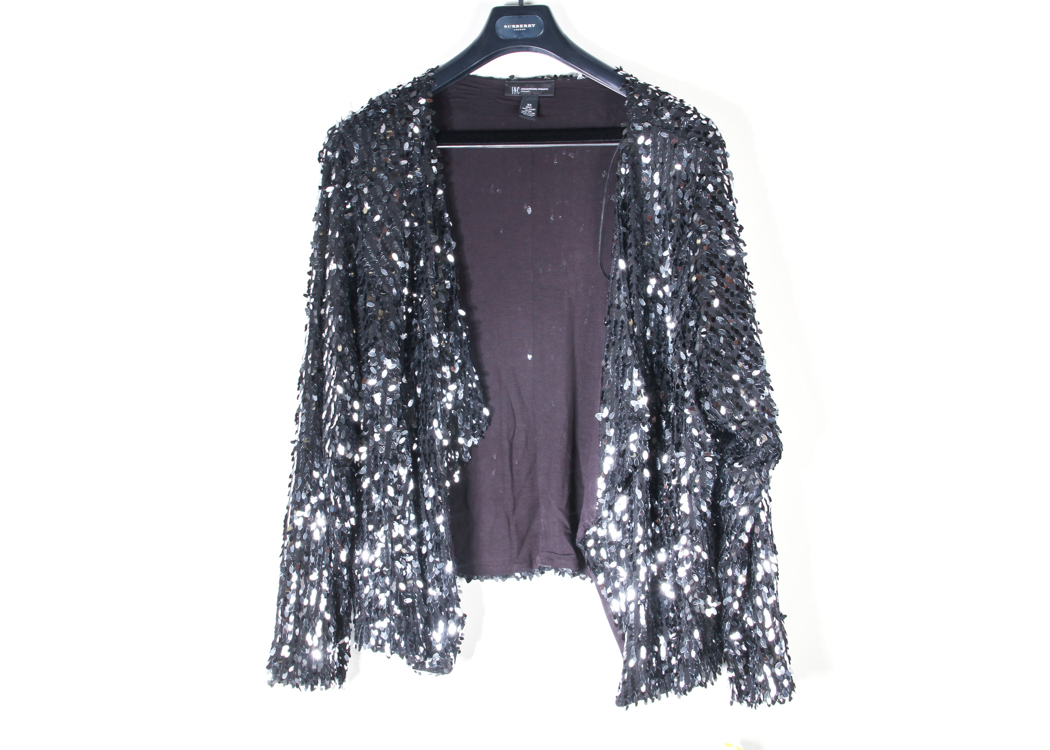 INC Women’s Plus Size Black Sequin Sweater