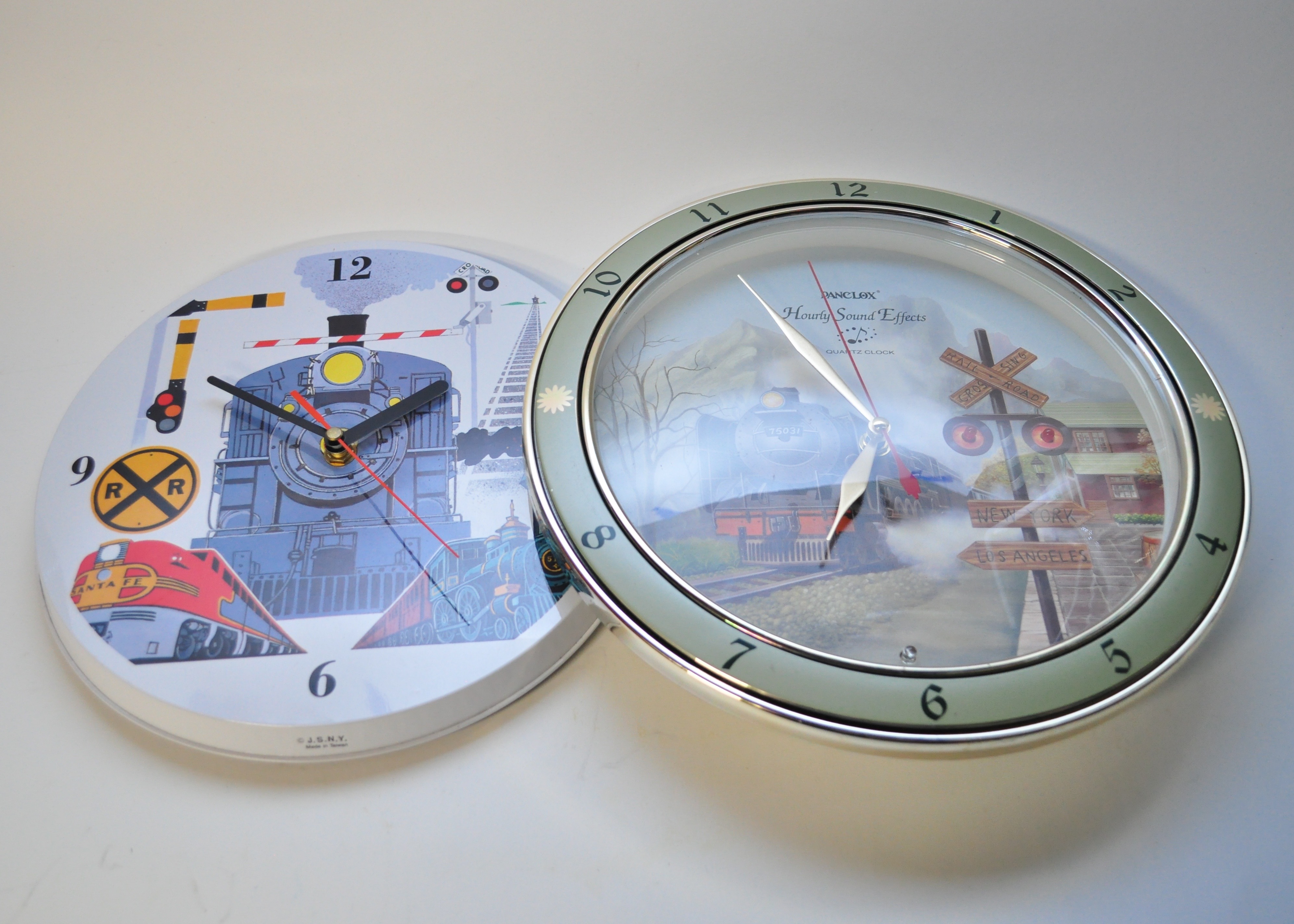 Two Train Theme Clocks