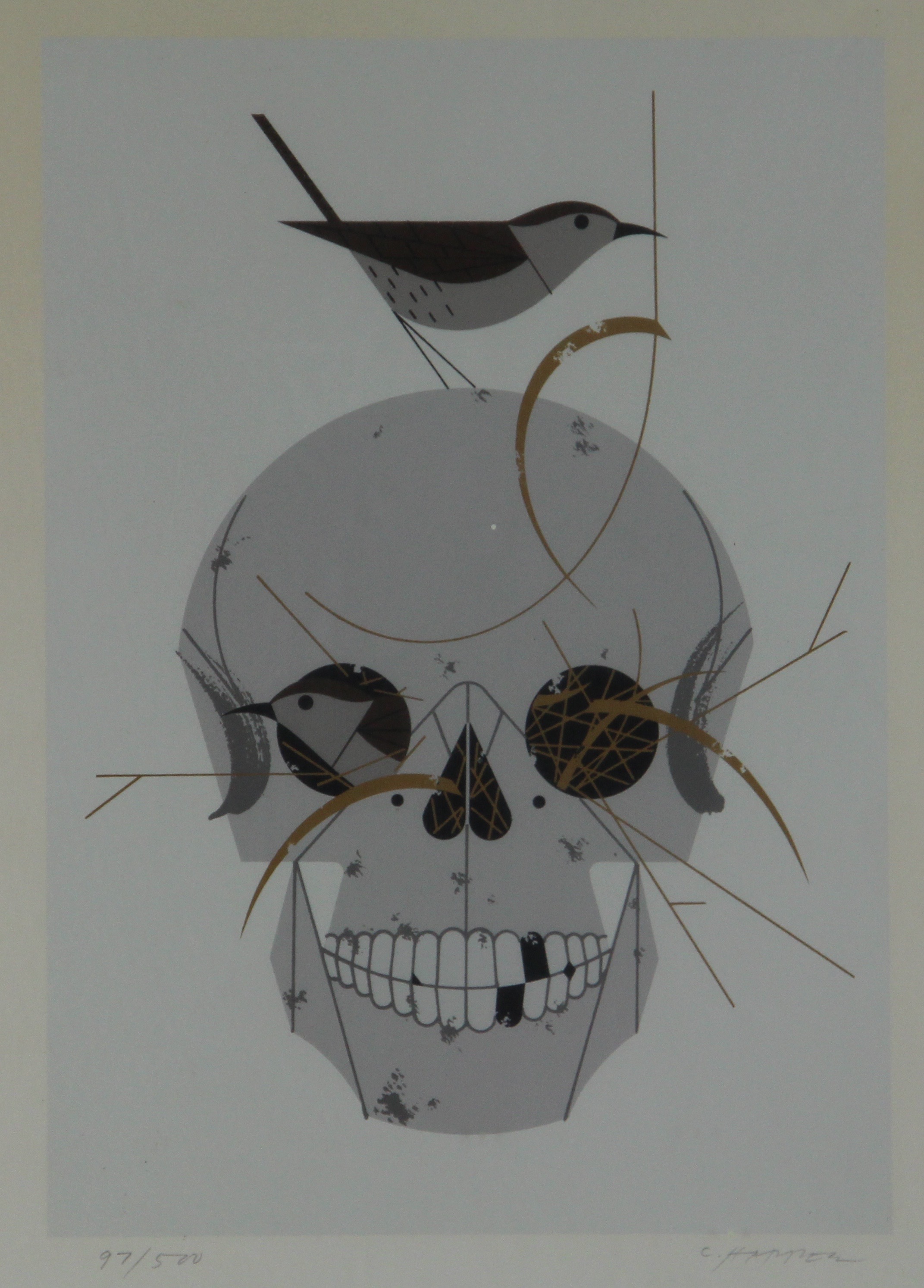 Signed Limited Edition Charley Harper "Wrented" Serigraph